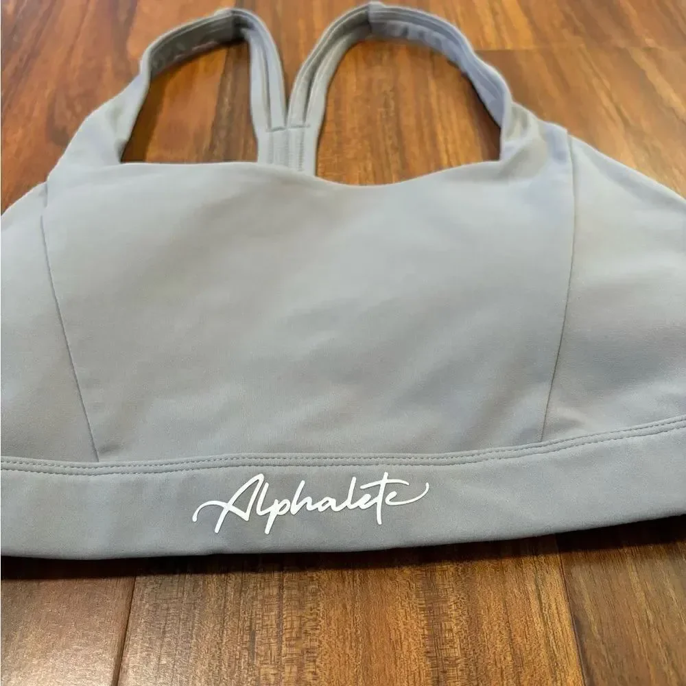 Alphalete grey strappy back sports bra
